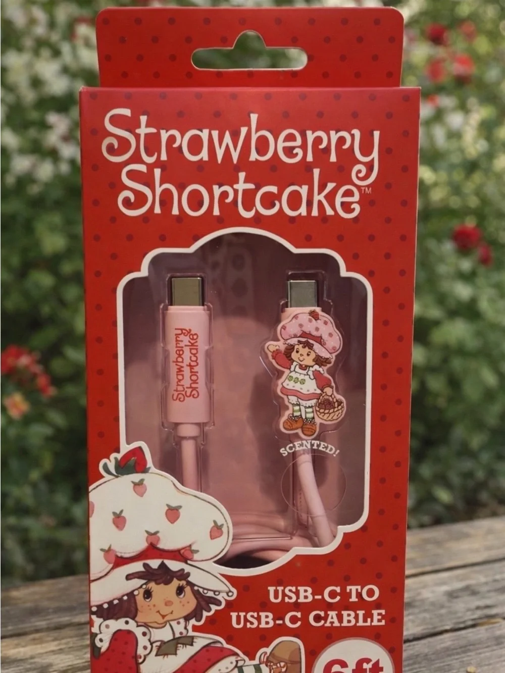 Strawberry Shortcake Pink Scented USB-C to USB-C Cable